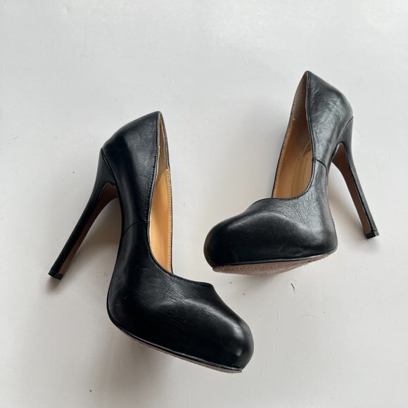 DOLCE VITA DV BLACK LEATHER HIGH HEELS PLATFORM WOMENS SIZE 6M - Picture 2 of 7